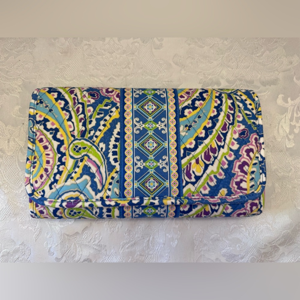Vera Bradley 40 Disk CD/DVD Case Organizer Capri‎ Blue Retired Print Y2K New